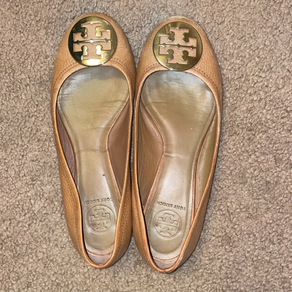 Tory Burch brown leather flats women’s 9.5